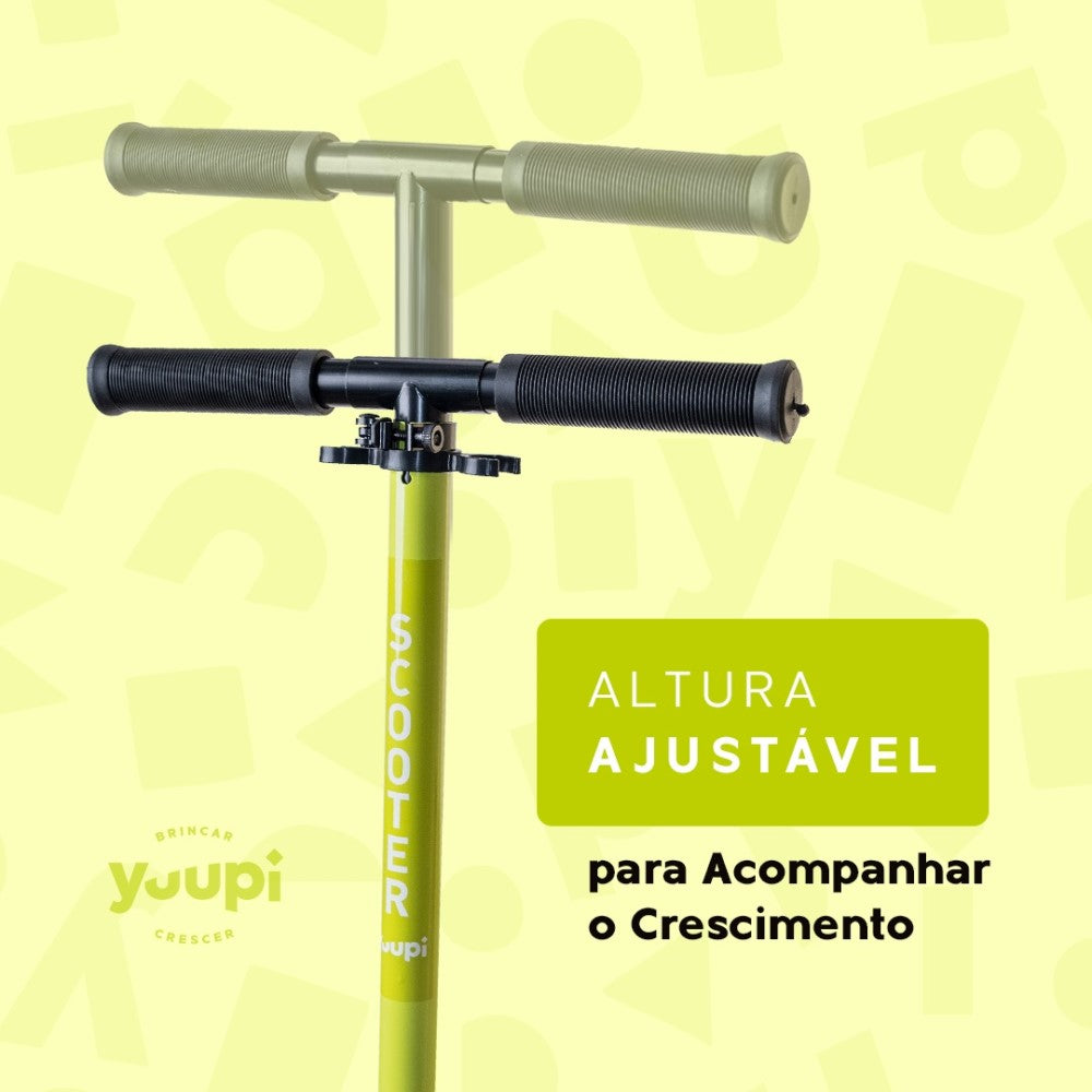Patinete Juvenil Dobrável Com Descanso Verde Yuupi