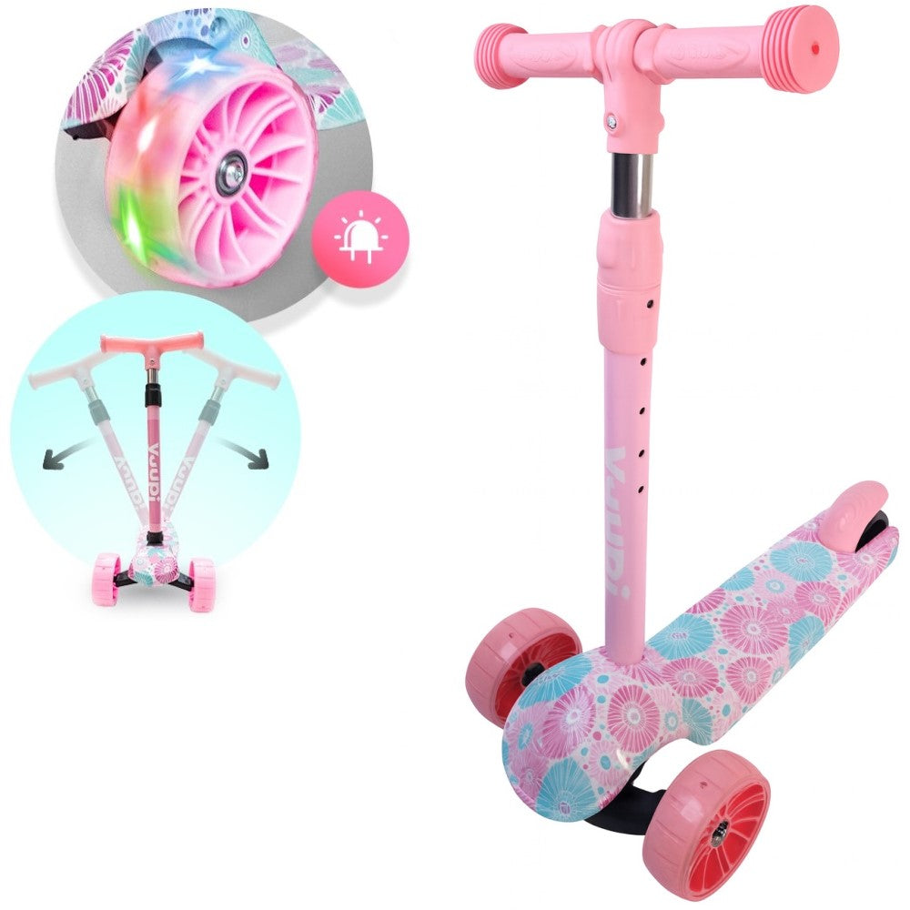 Patinete Infantil Com Rodas Flash Rosa Yuupi
