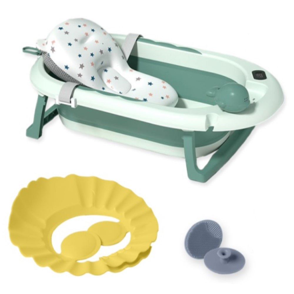 Banheira Dobrável Plus Com Termômetro E Almofada Verde Yuupi