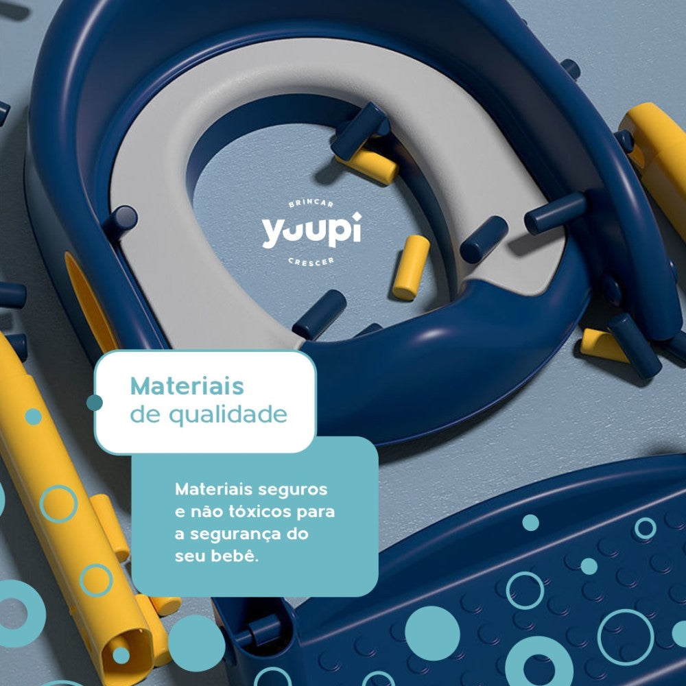 Assento Redutor Dobrável Infantil Com Escada Branco Yuupi