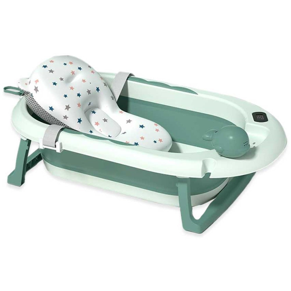 Banheira Dobrável Com Termômetro E Almofada Verde Yuupi