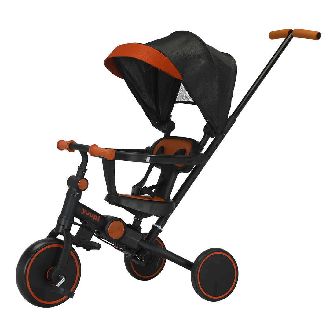 Carrinho, Triciclo, Andador e Bicicleta de Equilíbrio 4 em 1 Preto Yuupi