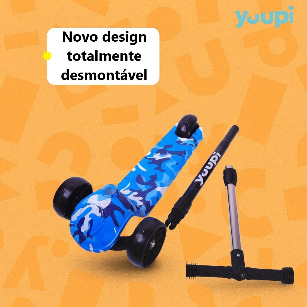 Patinete Infantil Com Rodas Flash Azul Yuupi