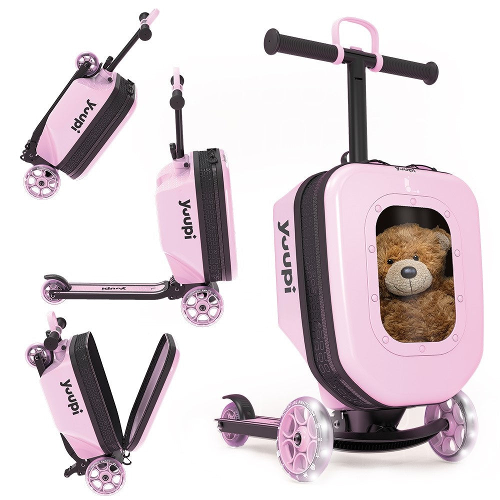 Patinete e Mochila Infantil 2 em 1 Rosa Yuupi