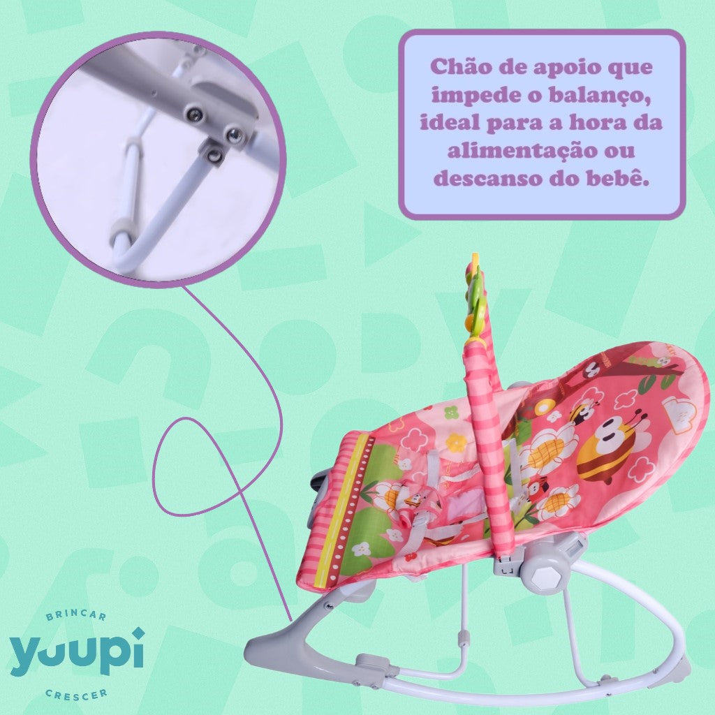 Cadeira de Descanso Infantil Rosa com Móbile Yuupi