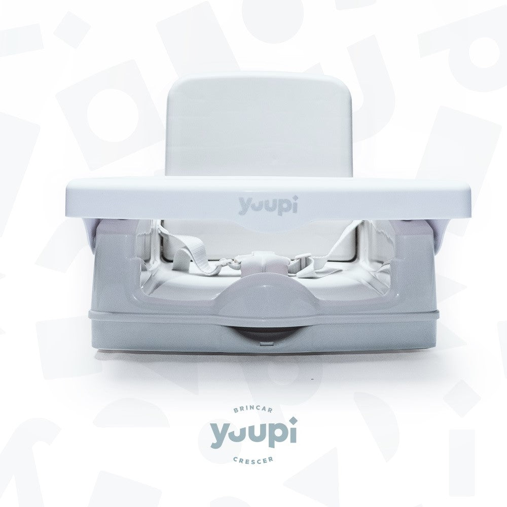 Cadeira De Alimentação Portátil Cinza e Branca Yuupi