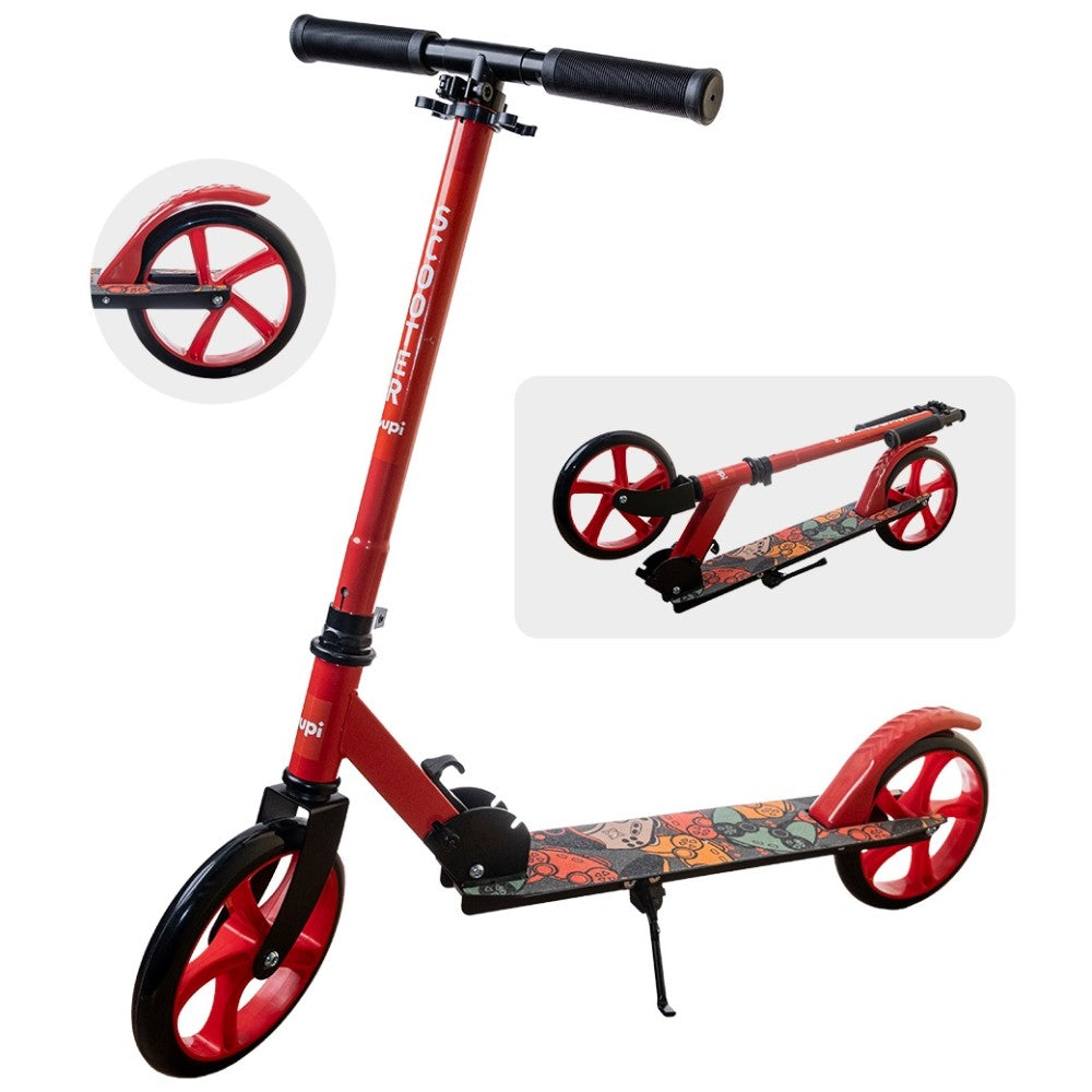Patinete Juvenil Dobrável Com Descanso Vermelho Yuupi