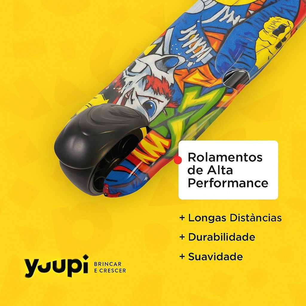 Patinete Infantil Com Rodas Flash Preto Yuupi