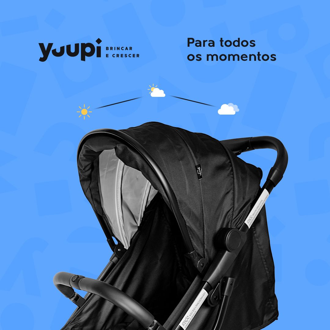 Carrinho De Bebê Portátil Para Viagem Aero Preto Yuupi