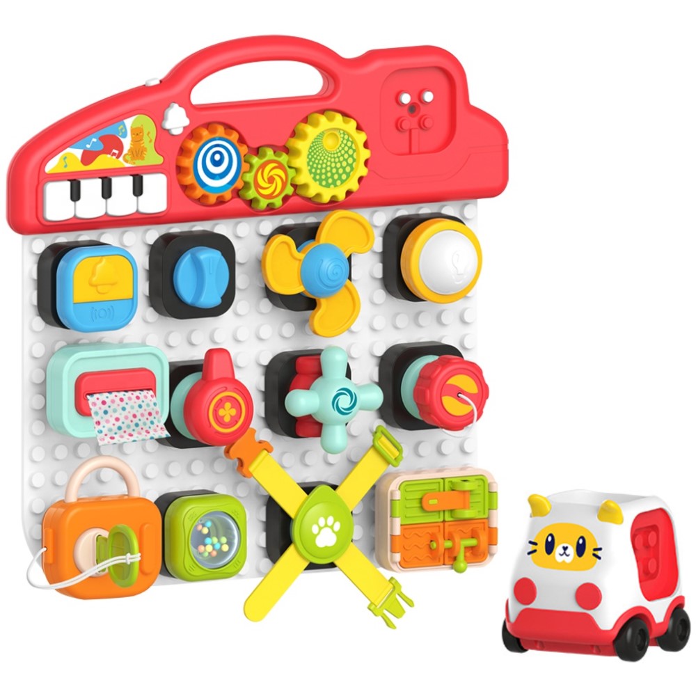 Painel de Atividades com Blocos e Piano Musical Yuupi