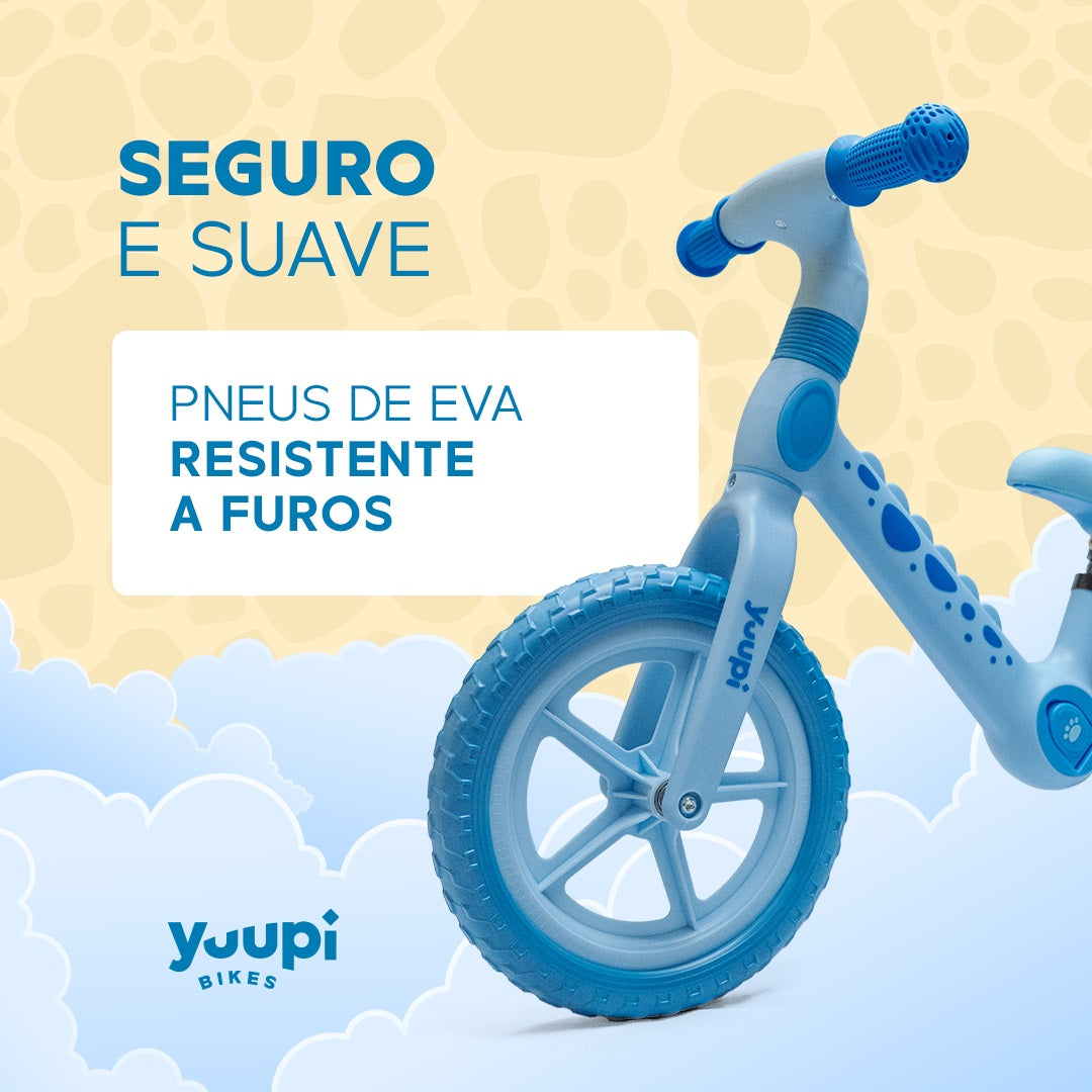 Bicicleta De Equilíbrio Sem Pedal Dino Azul Yuupi