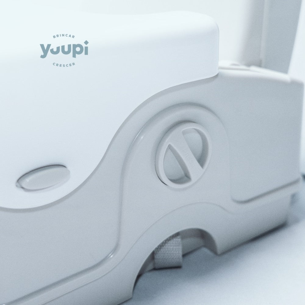 Cadeira De Alimentação Portátil Cinza e Branca Yuupi