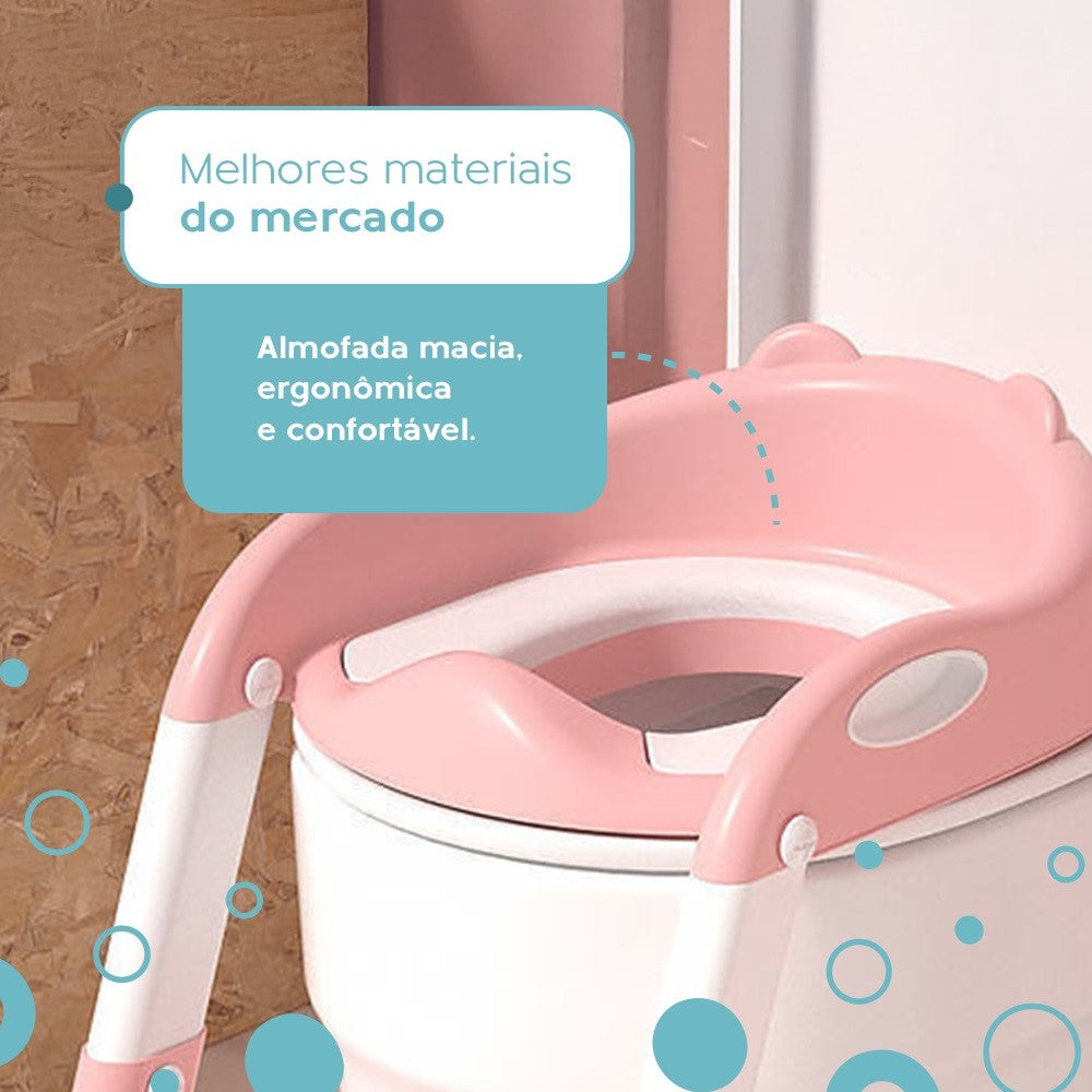 Assento Redutor Dobrável Infantil Com Escada Branco Yuupi