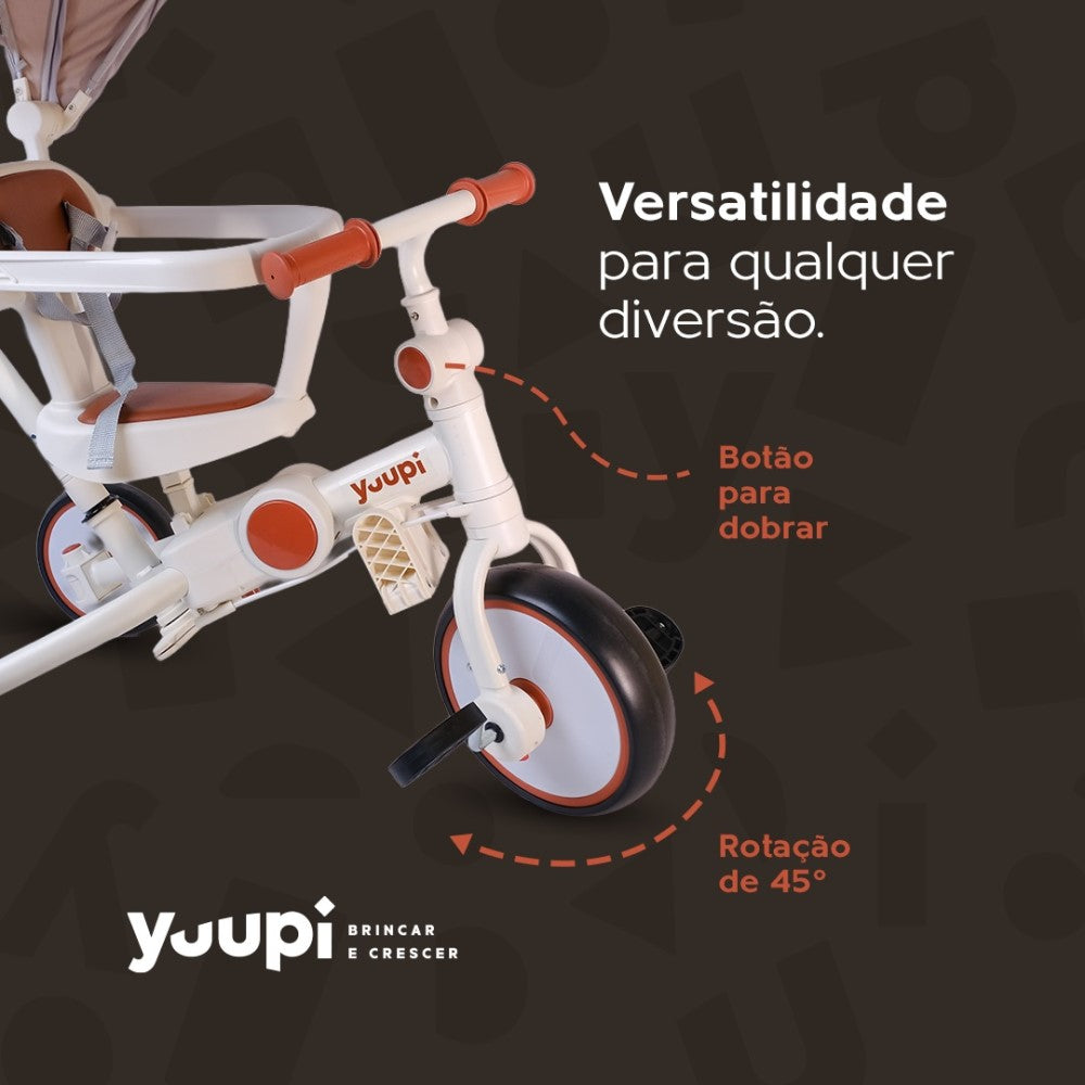 Carrinho, Triciclo, Andador e Bicicleta de Equilíbrio 4 em 1 Branco Yuupi