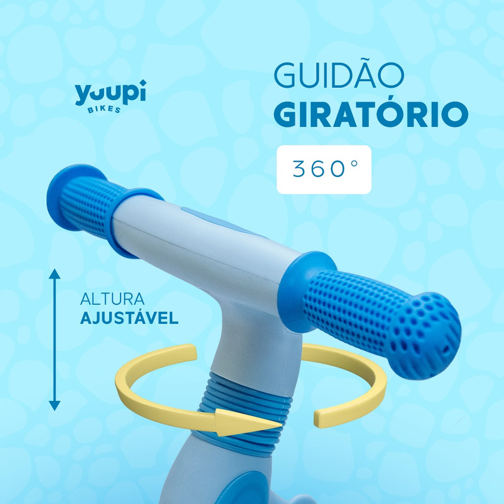 Bicicleta De Equilíbrio Sem Pedal Dino Azul Yuupi