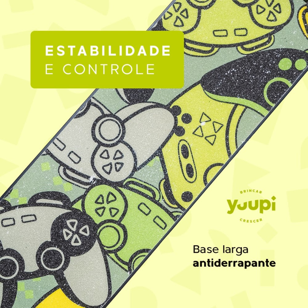 Patinete Juvenil Dobrável Com Descanso Verde Yuupi