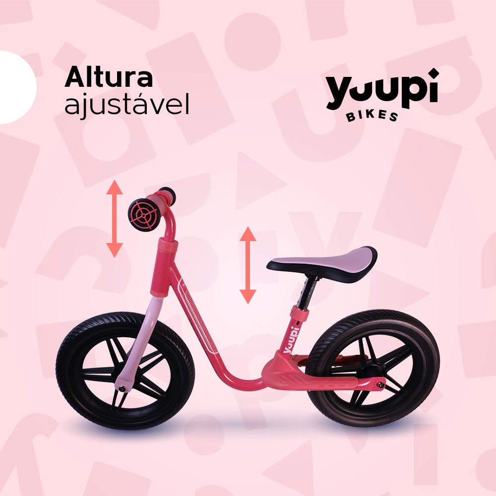 Bicicleta De Equilíbrio Infantil Sem Pedal Aero Rosa Yuupi