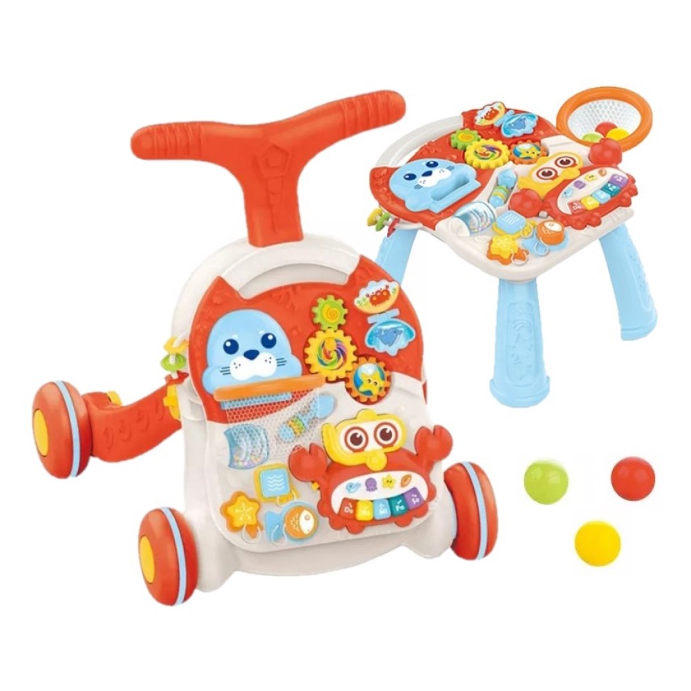 Andador e Mesa de Atividades 2 em 1 Vermelho Yuupi