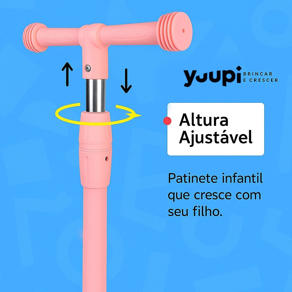 Patinete Infantil Com Rodas Flash Rosa Yuupi