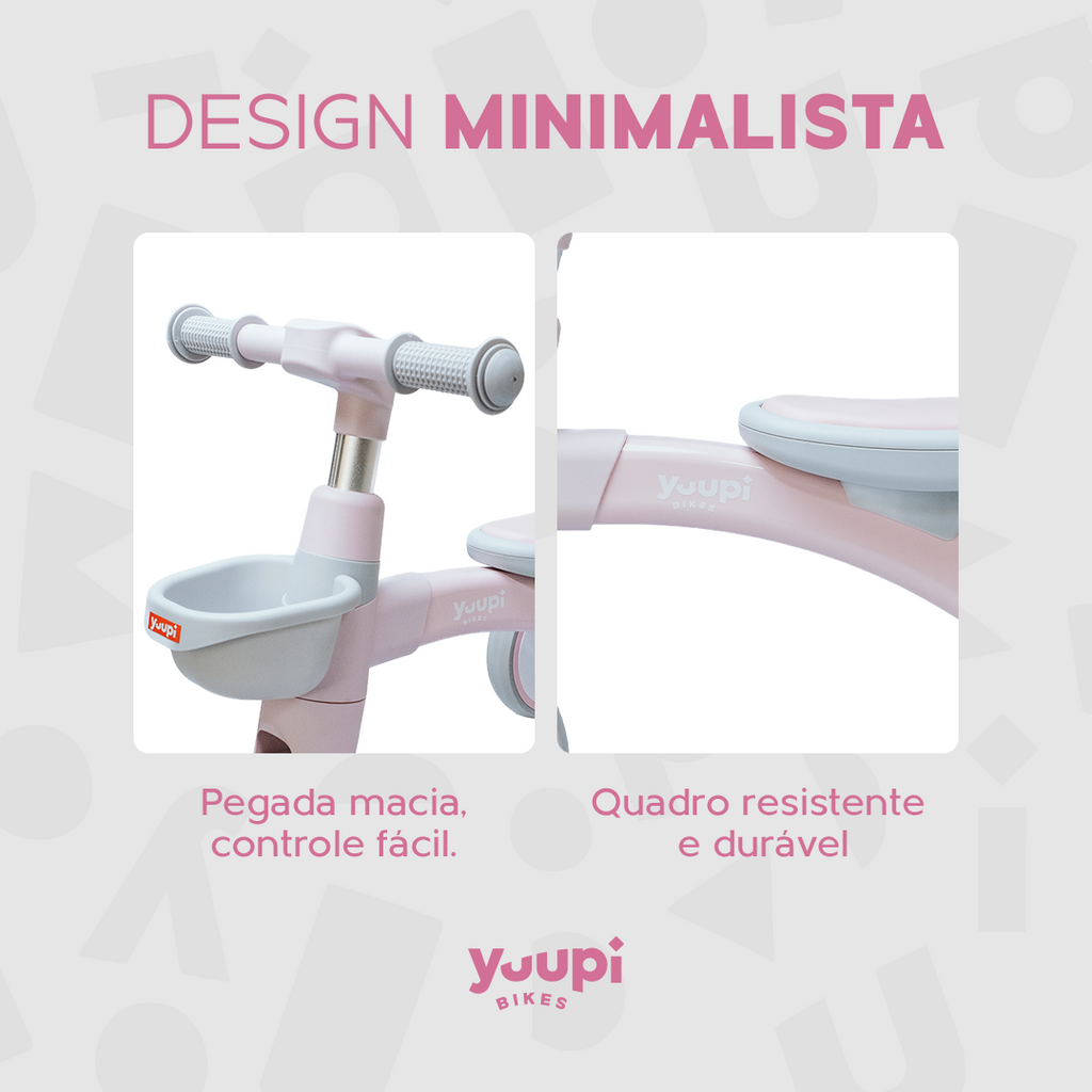 Triciclo Motoca Infantil Com Cestinho e Baú Rosa Yuupi