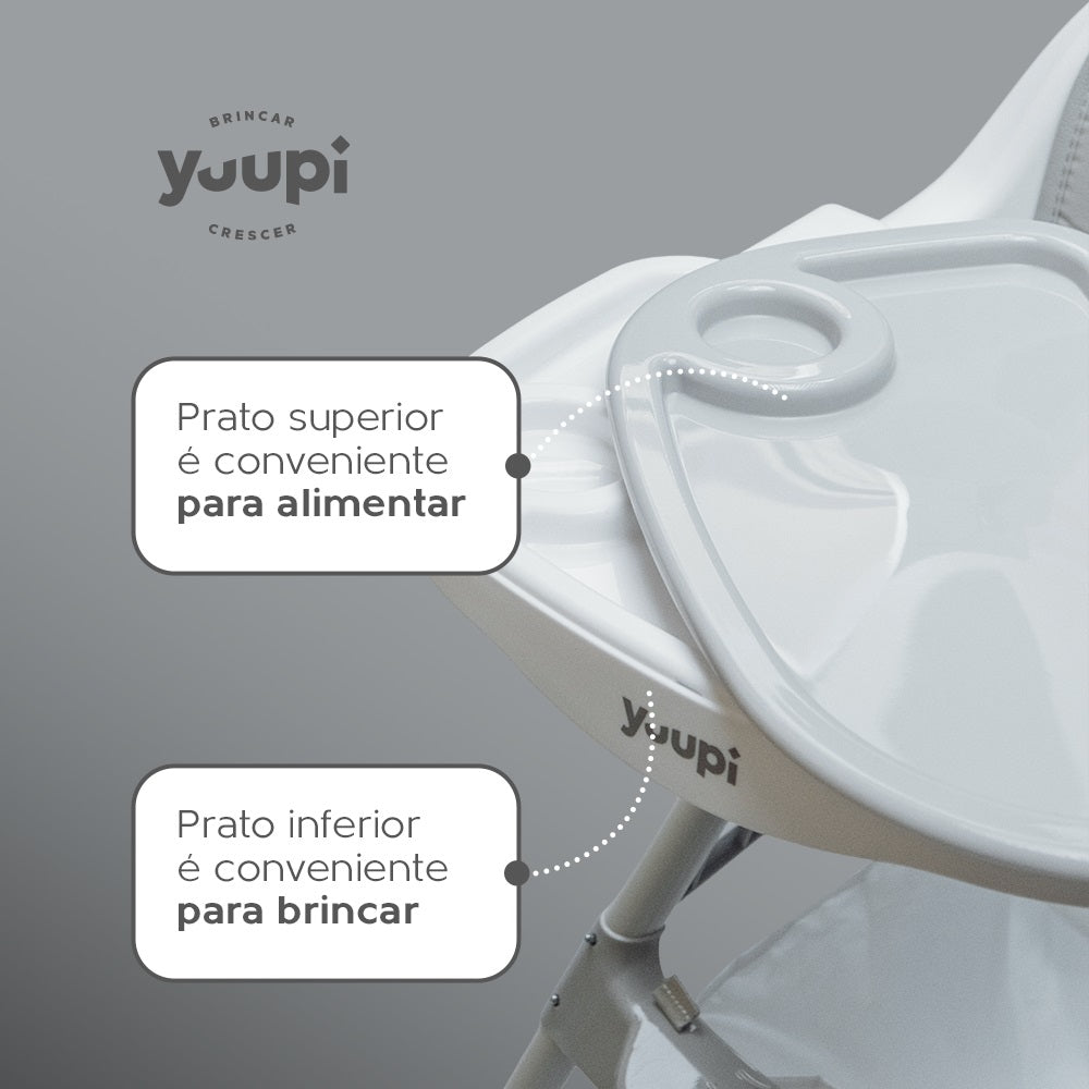 Cadeira de Alimentação para Bebês Cinza Yuupi