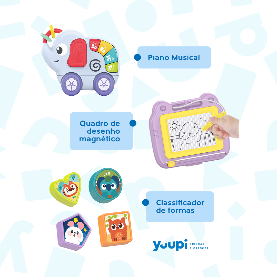 Andador Empurrador Infantil Musical Educativo Azul Yuupi