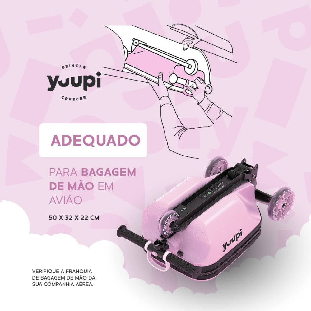 Patinete e Mochila Infantil 2 em 1 Rosa Yuupi