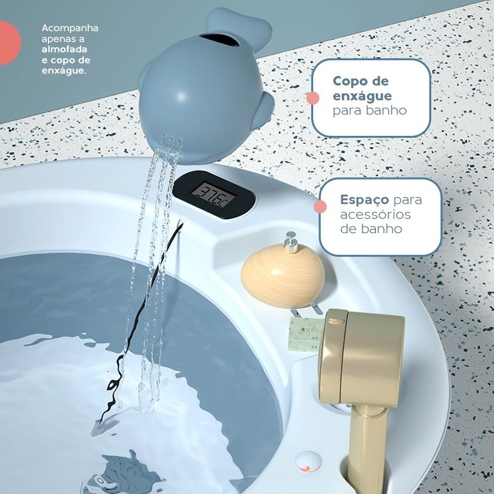 Banheira Dobrável Com Termômetro E Almofada Lilás Yuupi