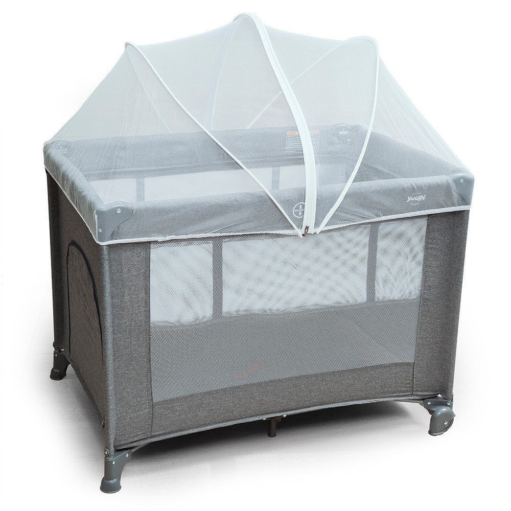 Berço e Cercadinho Portátil Com Bolsa para Transporte Grafite Yuupi