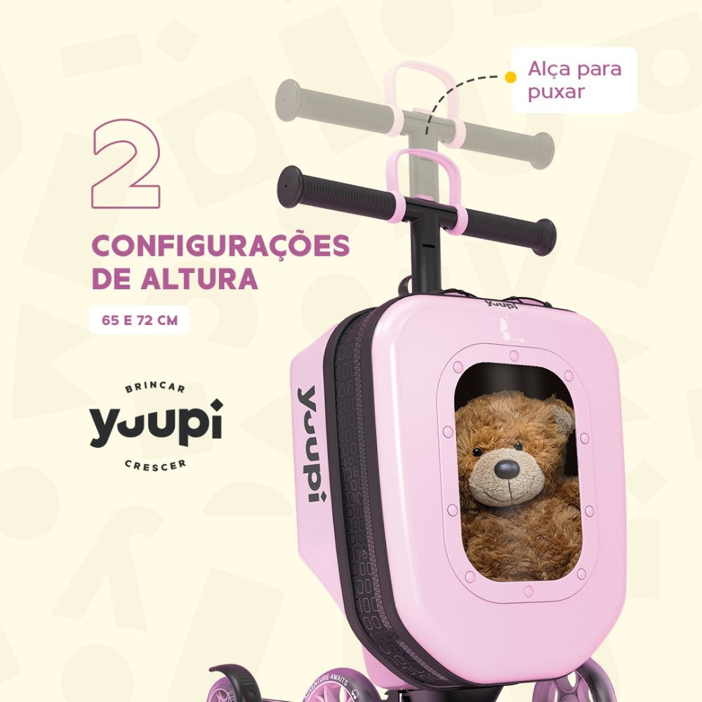 Patinete e Mochila Infantil 2 em 1 Rosa Yuupi