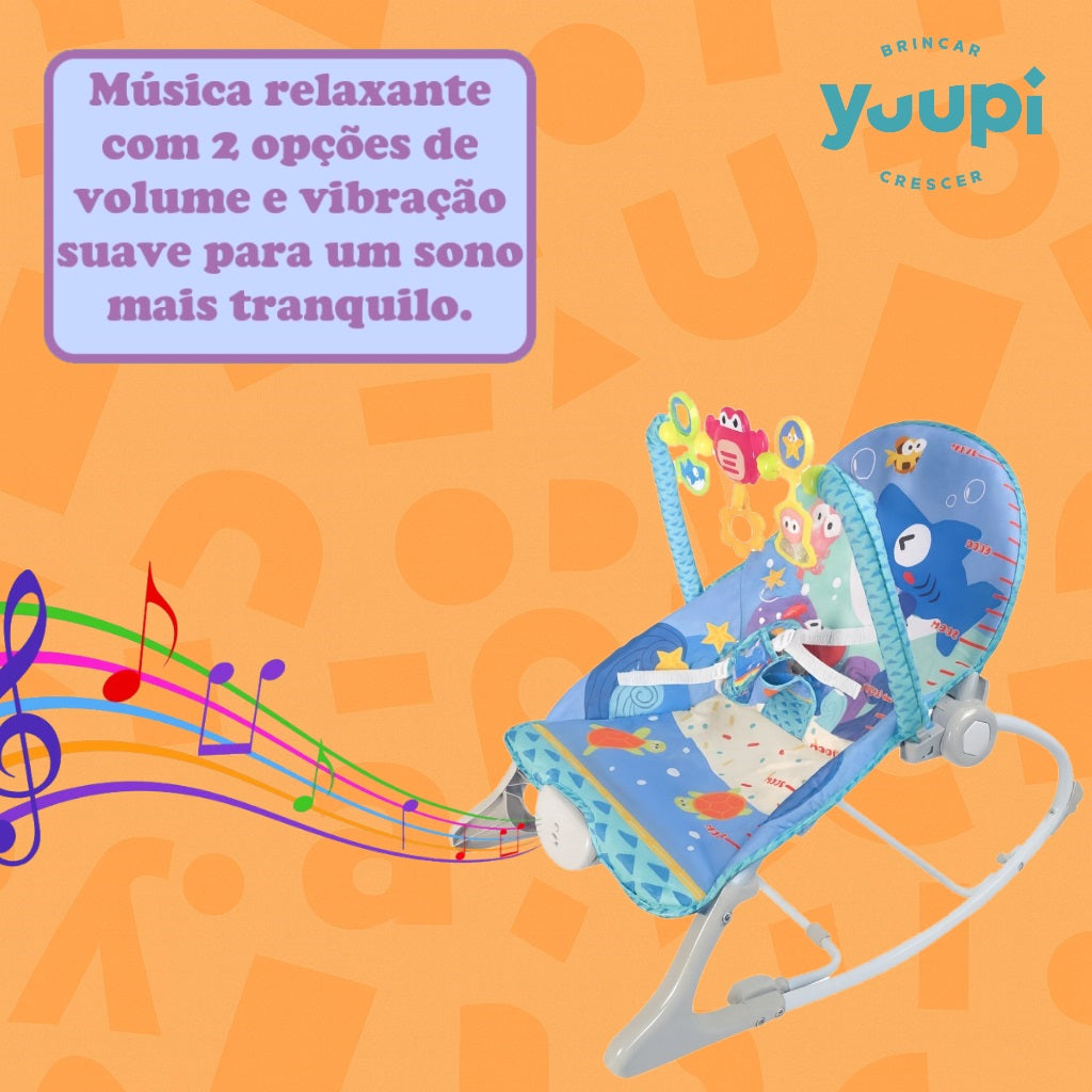 Cadeira de Descanso Infantil Azul com Móbile Yuupi