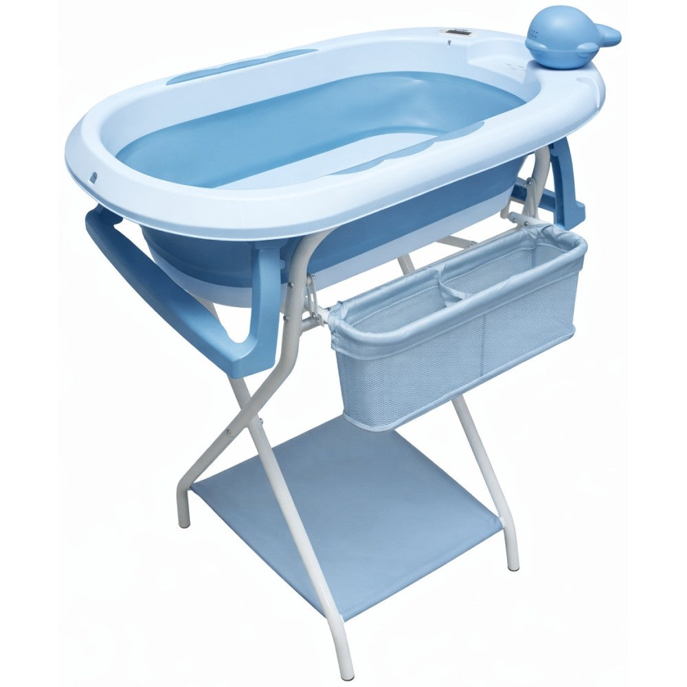 Banheira Dobrável Com Suporte e porta acessórios YPB291 Azul Yuupi