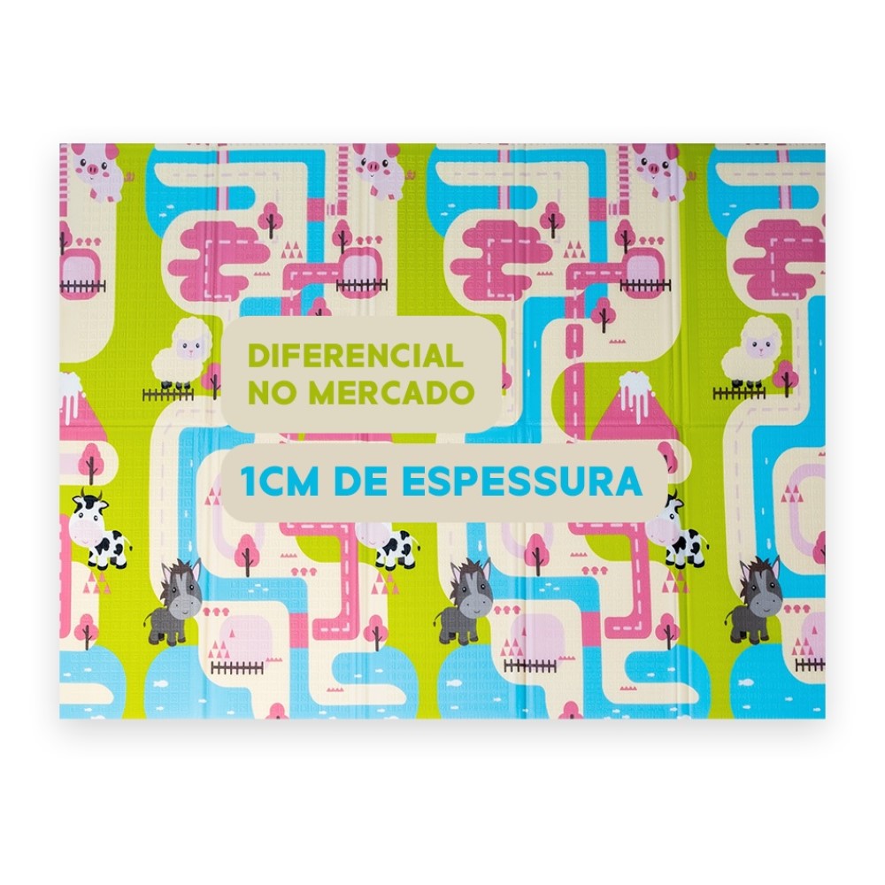 Tapete Infantil Macio Portátil Dupla Face 1cm Yuupi