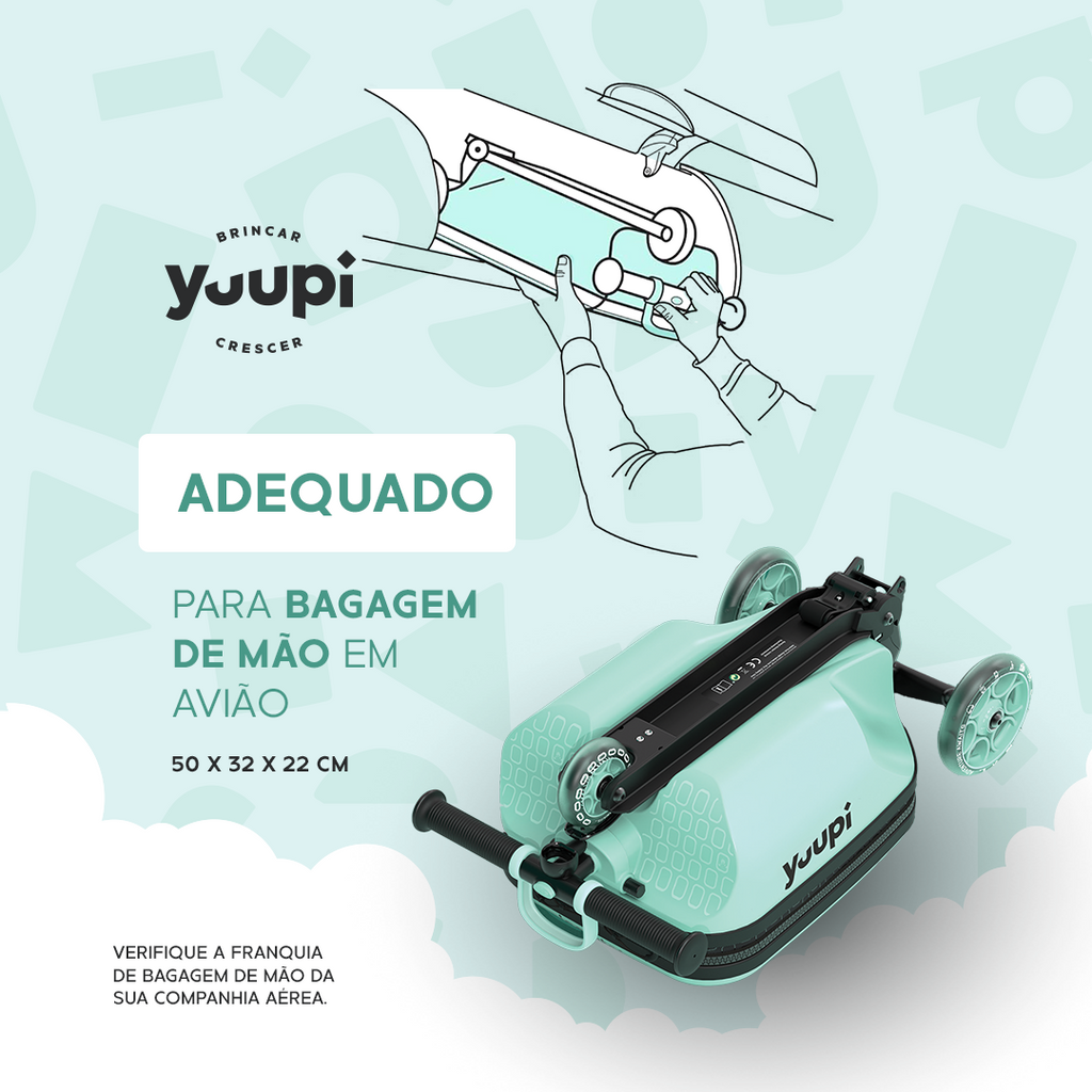 Patinete e Mochila Infantil 2 em 1 Verde Yuupi