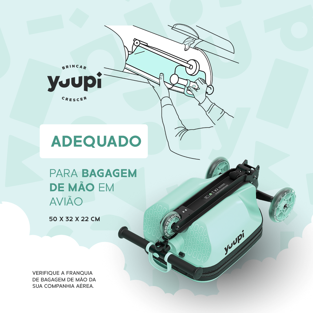 Patinete e Mochila Infantil 2 em 1 Verde Yuupi