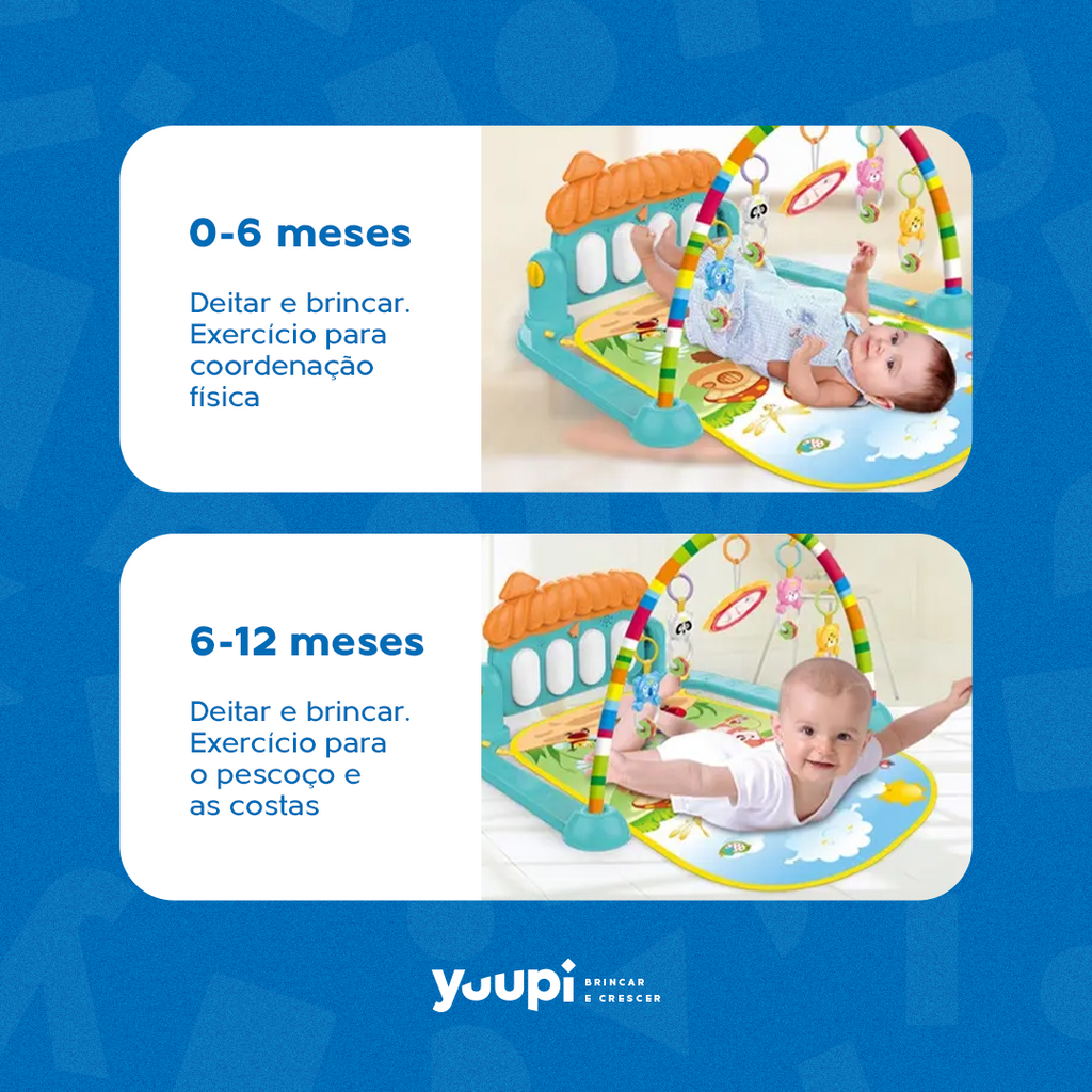 Tapete De Atividades Musical com Piano Oceano para Bebês Yuupi