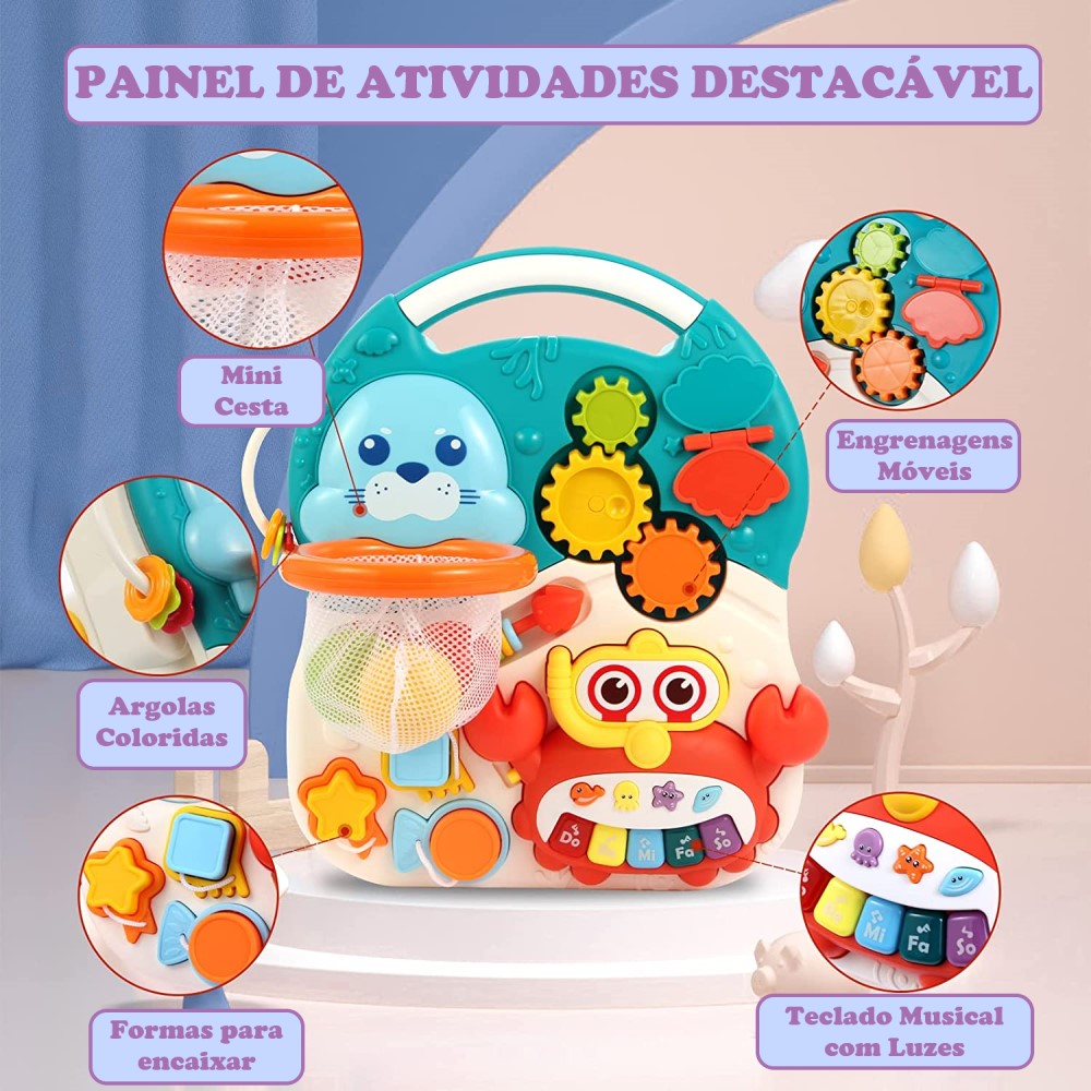 Andador e Mesa de Atividades 2 em 1 Azul Yuupi