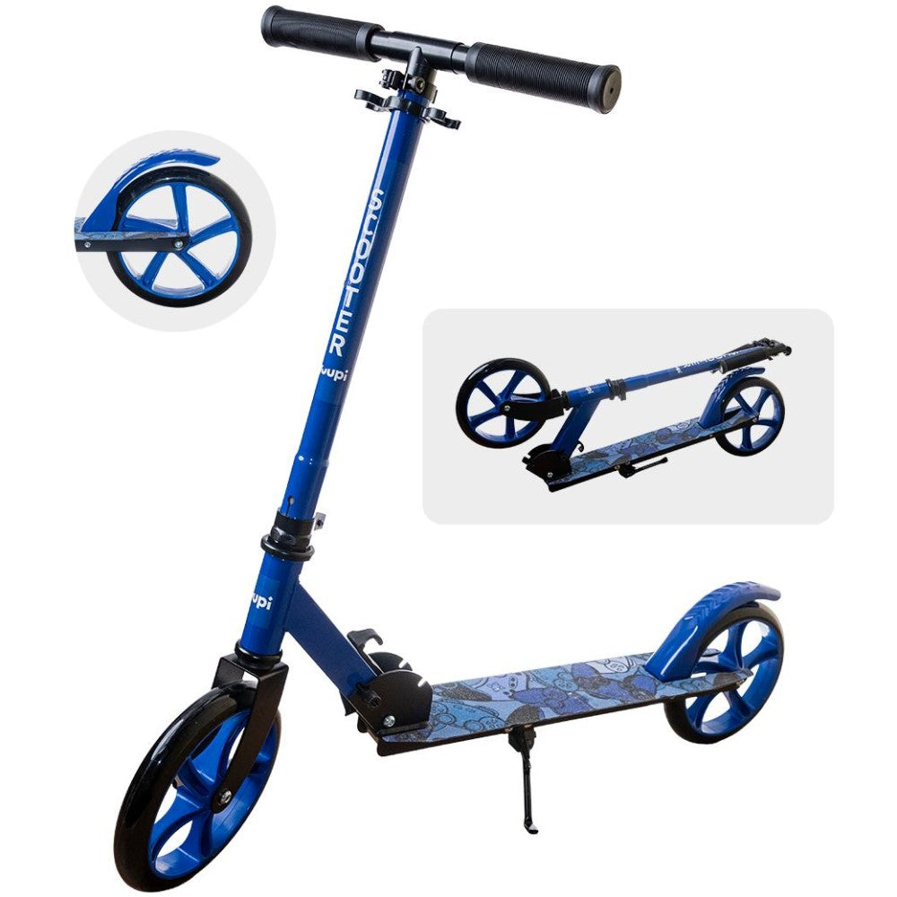 Patinete Juvenil Dobrável Com Descanso Azul Yuupi