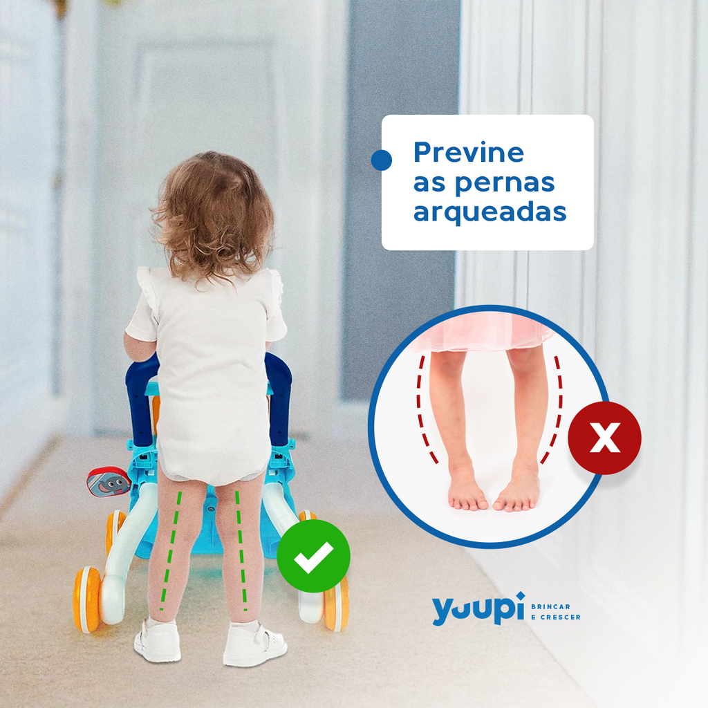 Andador Empurrador Infantil Musical Educativo Azul Yuupi