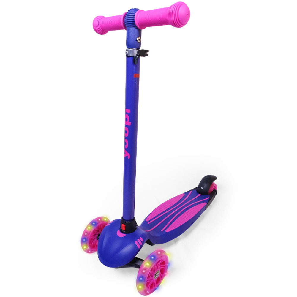 Patinete Infantil Lilás Pro com LED e Guidão Ajustável Yuupi
