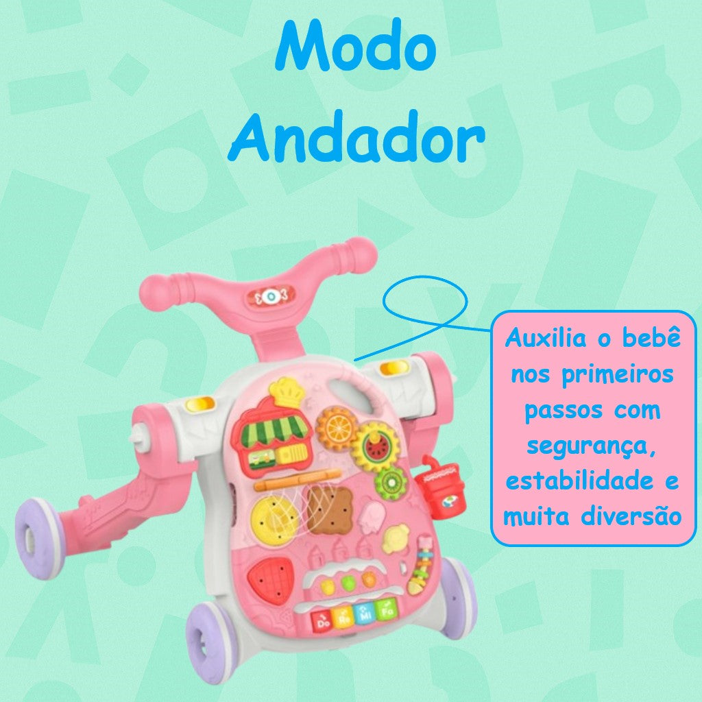 Andador Multifuncional 4 em 1 para Bebês Rosa Yuupi