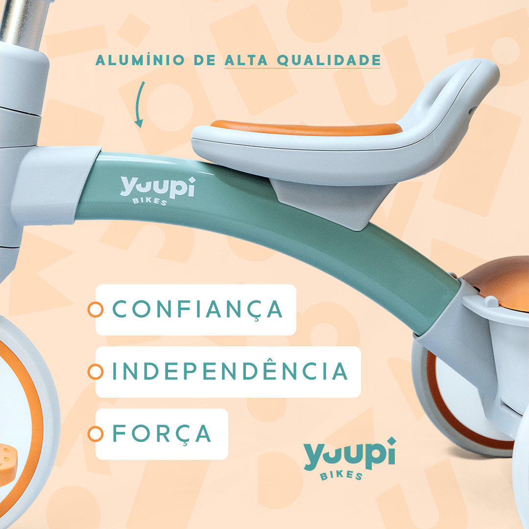 Triciclo Motoca Infantil Com Cestinho e Baú Verde Yuupi