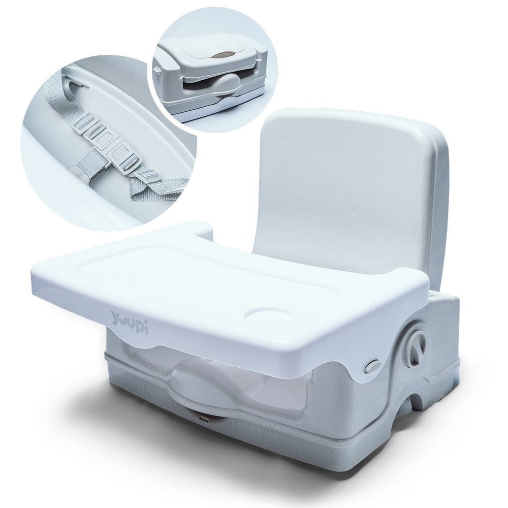 Cadeira De Alimentação Portátil Cinza e Branca Yuupi