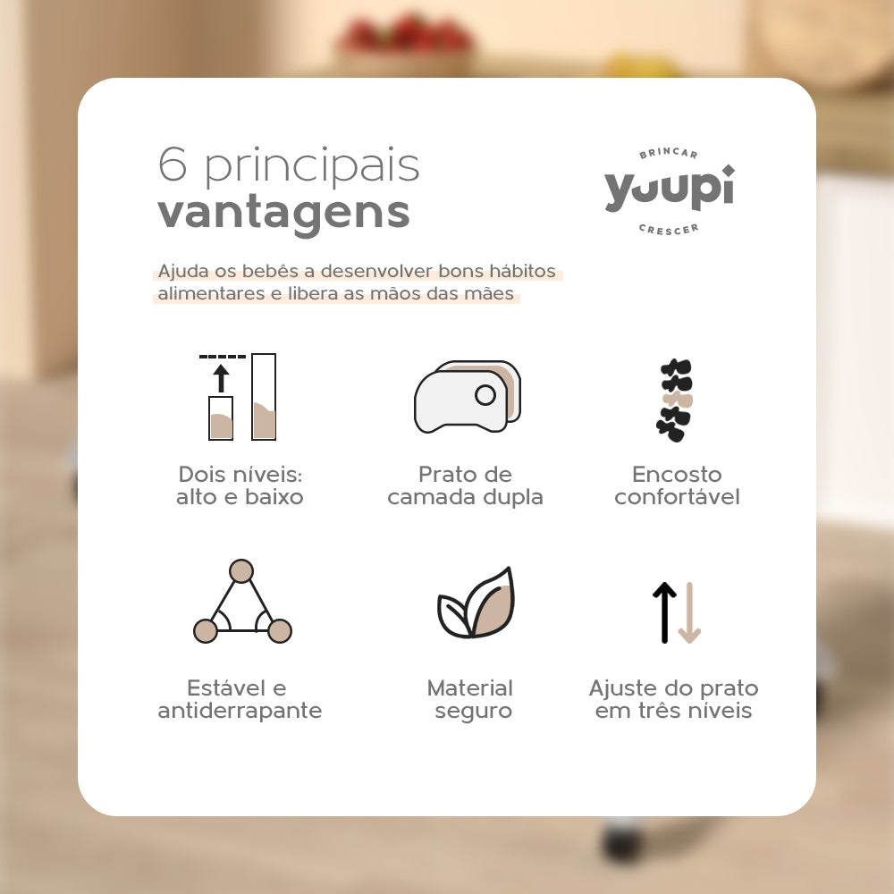 Cadeira de Alimentação para Bebês Marrom Yuupi