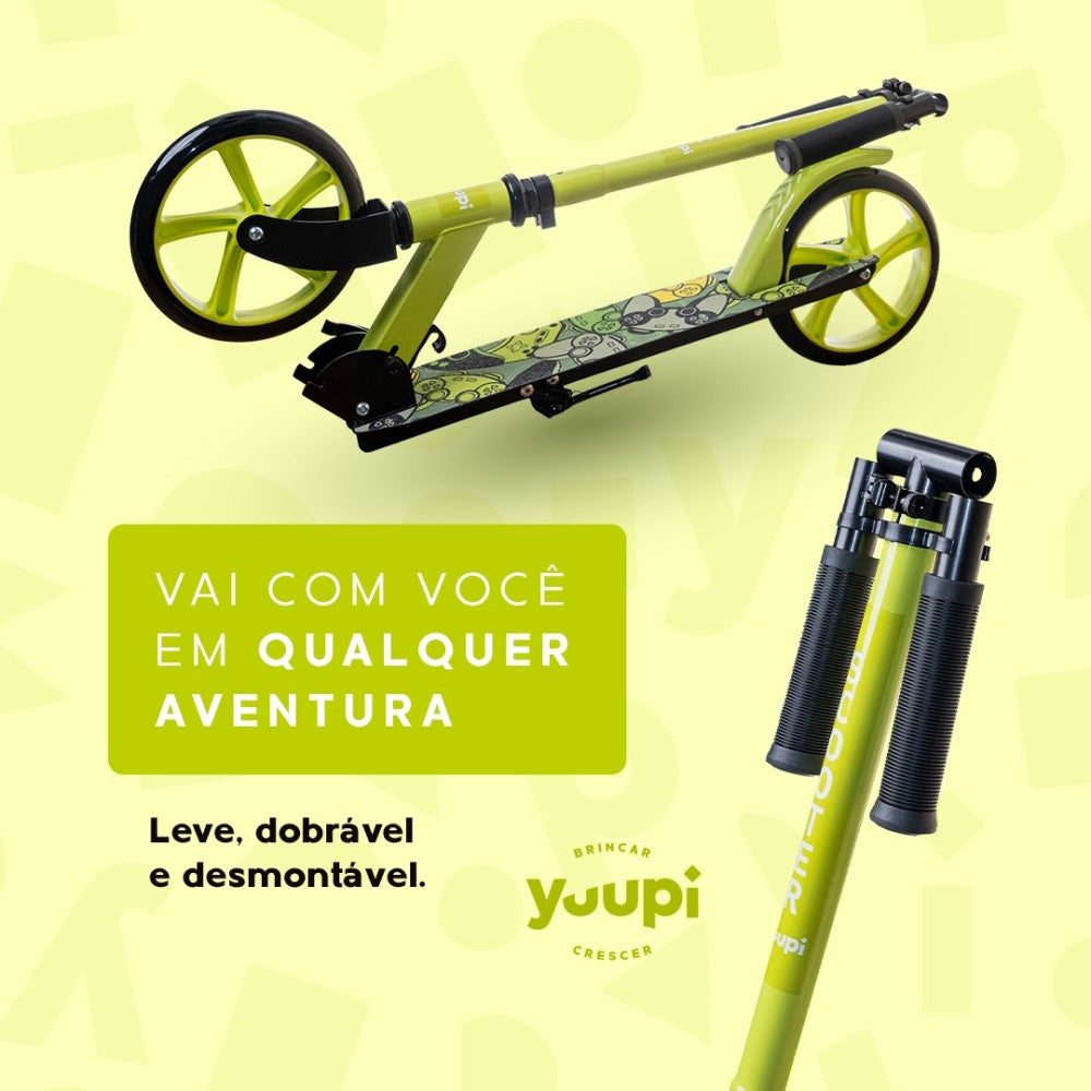 Patinete Juvenil Dobrável Com Descanso Verde Yuupi