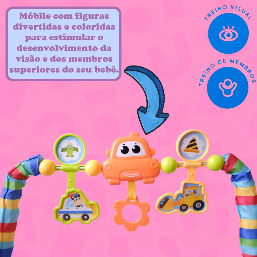 Cadeira de Descanso Infantil Colorida com Móbile Yuupi