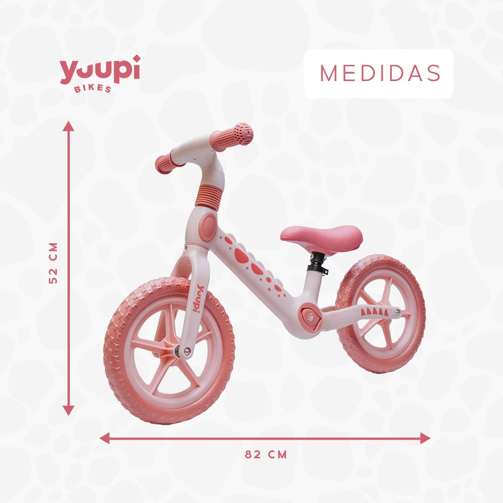 Bicicleta De Equilíbrio Sem Pedal Dino Rosa Yuupi