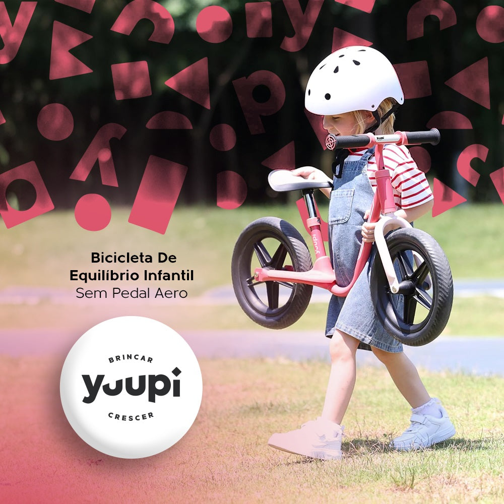 Bicicleta De Equilíbrio Infantil Sem Pedal Aero Rosa Yuupi