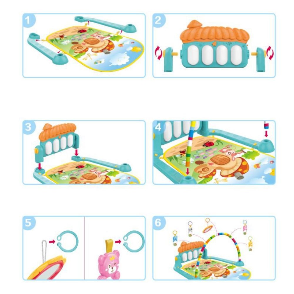 Tapete De Atividades Musical com Piano Floresta para Bebês Yuupi