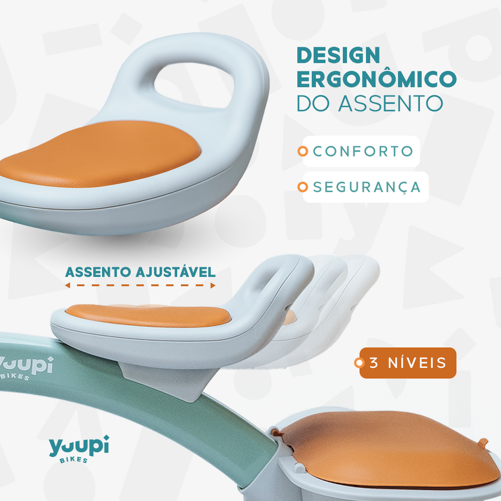 Triciclo Motoca Infantil Com Cestinho e Baú Verde Yuupi